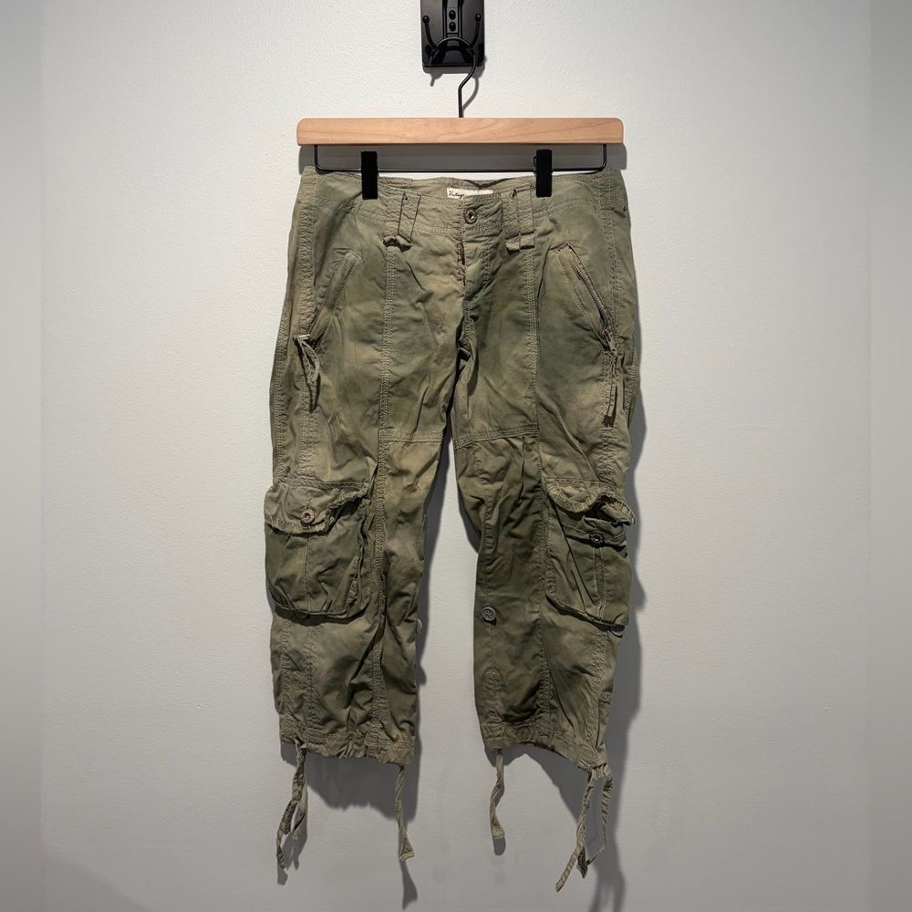 Vintage Havana Green Cargo Capri Pants Embellished S